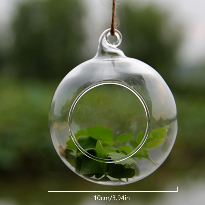 8/10/12cm Transparante Glazen Kaarsenhouder Bloem Hangende Bol Vaas Terrarium Theelicht Kandelaar Voor Thuis Bruiloft Feest Decor