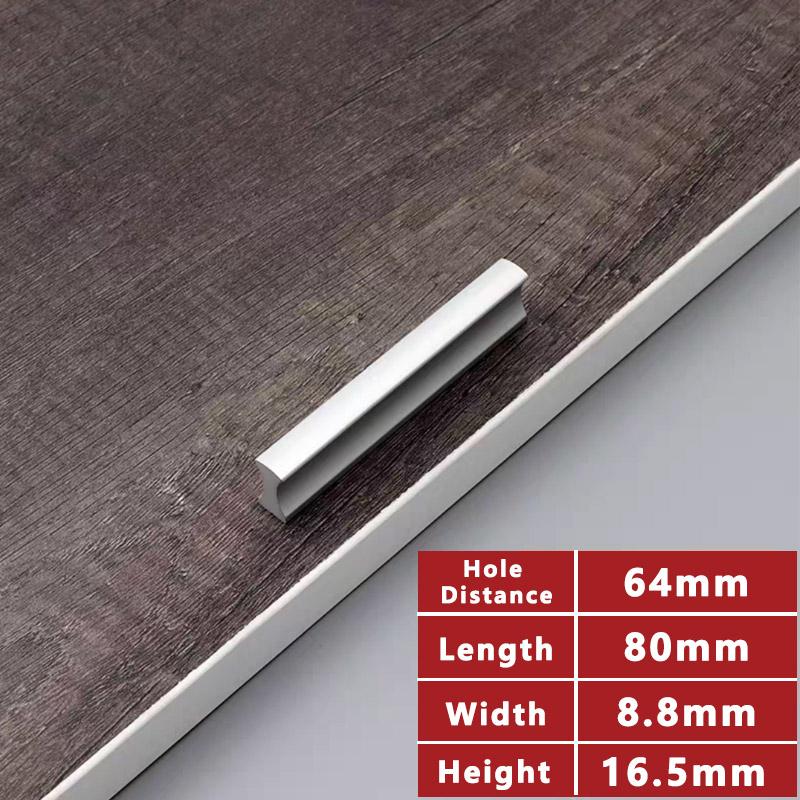 WV Kitchen Cabinet Handles and Pulls Black Silver Dressers Closet Furniture Door Handles Aluminum Drawer and Knobs Hardwares