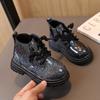 2024 New Girls Ankle Boots Shiny Pink Versatile Princess Shoes Kids Fashion Casual Boots Side Zipper Children Shoes Dropshipping