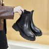 2023 Herbst/Winter Damen Chelsea Boots aus Leder mit dicker Sohle: Motorradstiefel im britischen Stil von Martin