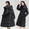 Winter 2025 New Long Knee Cotton Clothes Medium and Long Thickened Slim Cotton Clothes Waist Jacket