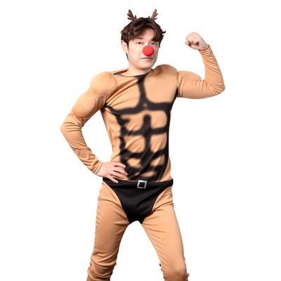 Cosplay Christmas Muscle Reindeer Brown [Clear Stone] Men's