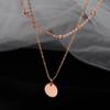 Trendy 925 Sterling Silver Double Layer Choker Necklace Round Piece Pendant Necklaces Gift For Women Fine Accessories Jewelry