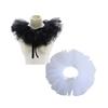 Girls Vintage Fake Collar Gothic Elizabethan Yarn Ruffled Lace Choker Necklace