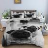 Pug Dog Bed Cover Kit Animal Puppy Comforter Cover 2/3pcs Bedclothes With Pillowcase Quilt Covers Adult Teens Queen Dimension King Size Pet Bed Sets