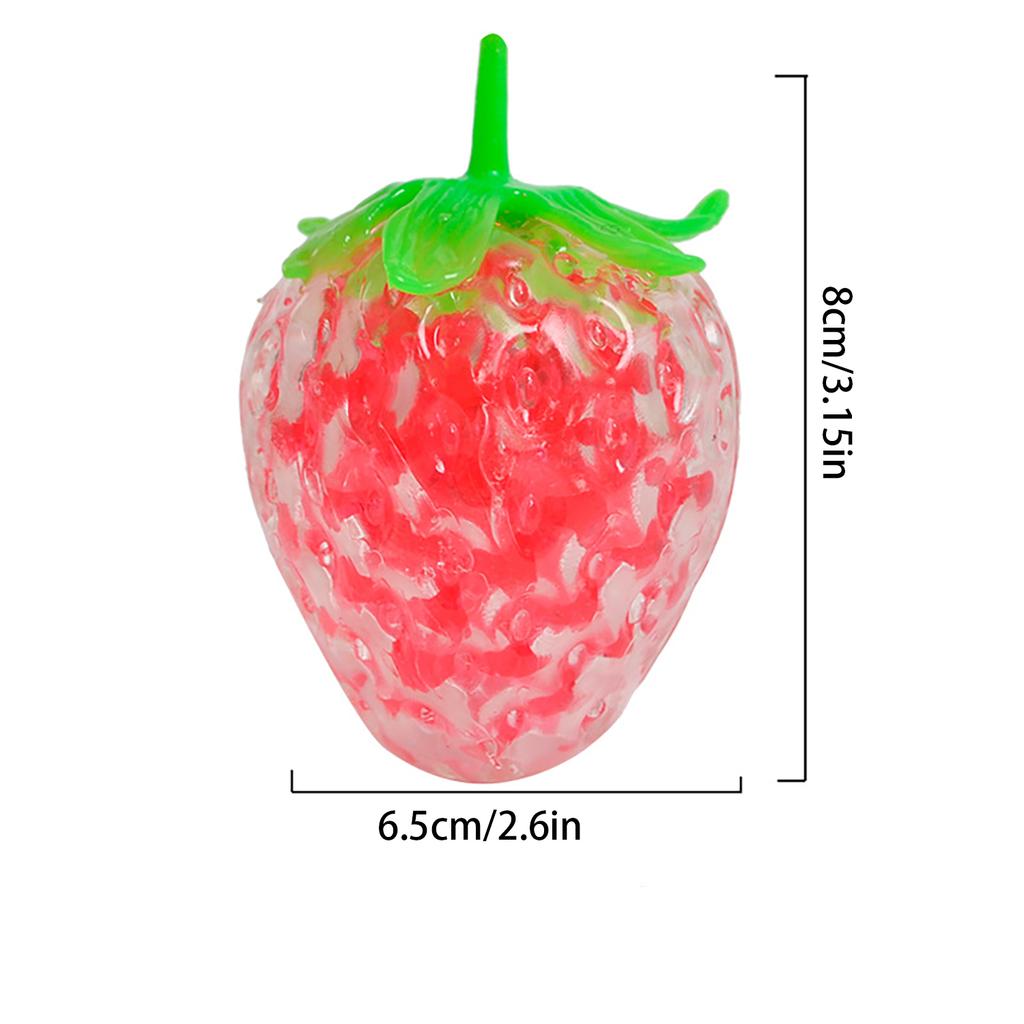 Simulated Strawberry Pinch Music Release Ball Color Bead Fruit Stress Relief Slow Rebound Toy
