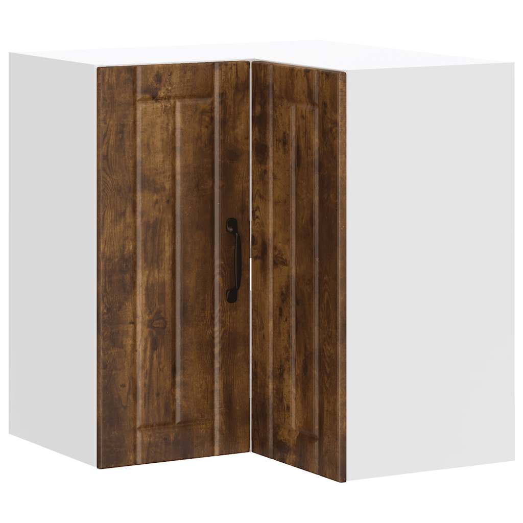 Corner Kitchen Wall Cabinet, Lucca, Smoked Oak