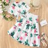 New Style Big Girl Short Sleeve Lapel Flower Print + Skirt Suit Dropshipping