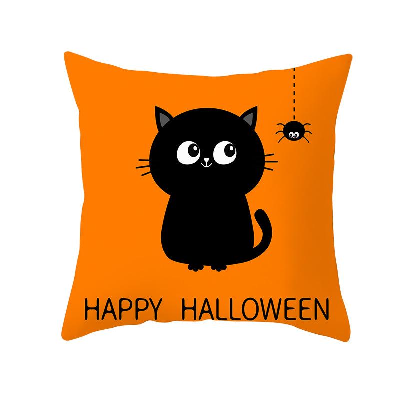 Față de pernă amuzantă cu cap de dovleac pentru Halloween, decor pentru casă, imprimată, pentru canapeaua din living, husă de pernă