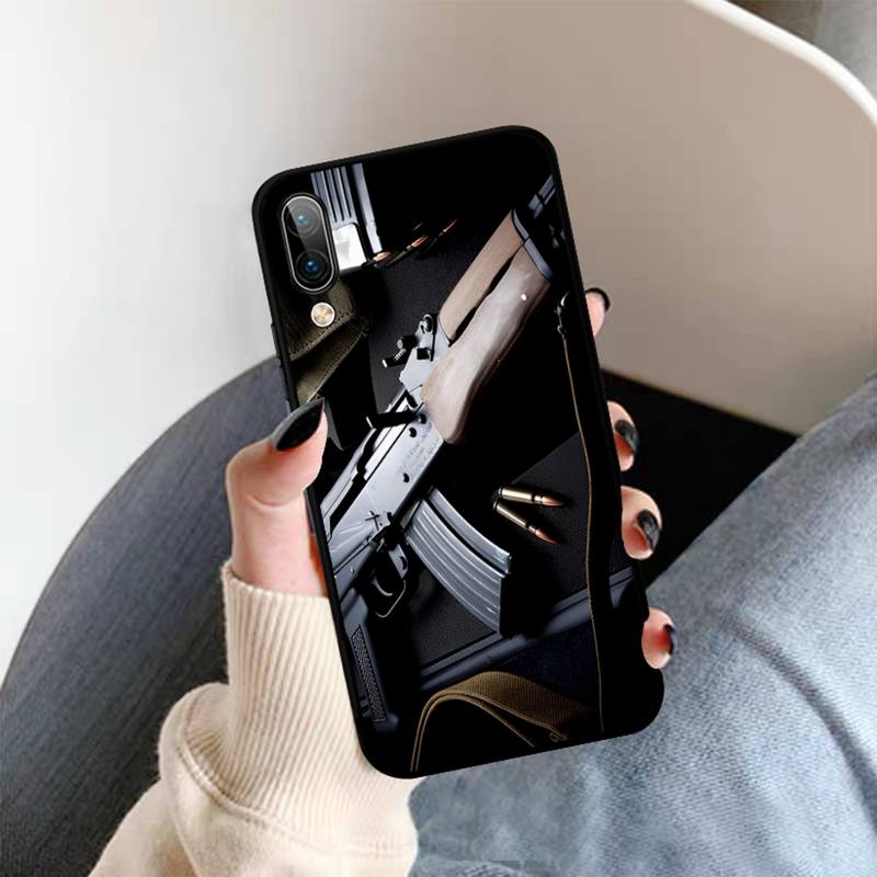 Gun and Bullet Phone Case for Vivo Y91C Y11 17 19 17 67 81 Oppo A9 2020 Realme C3