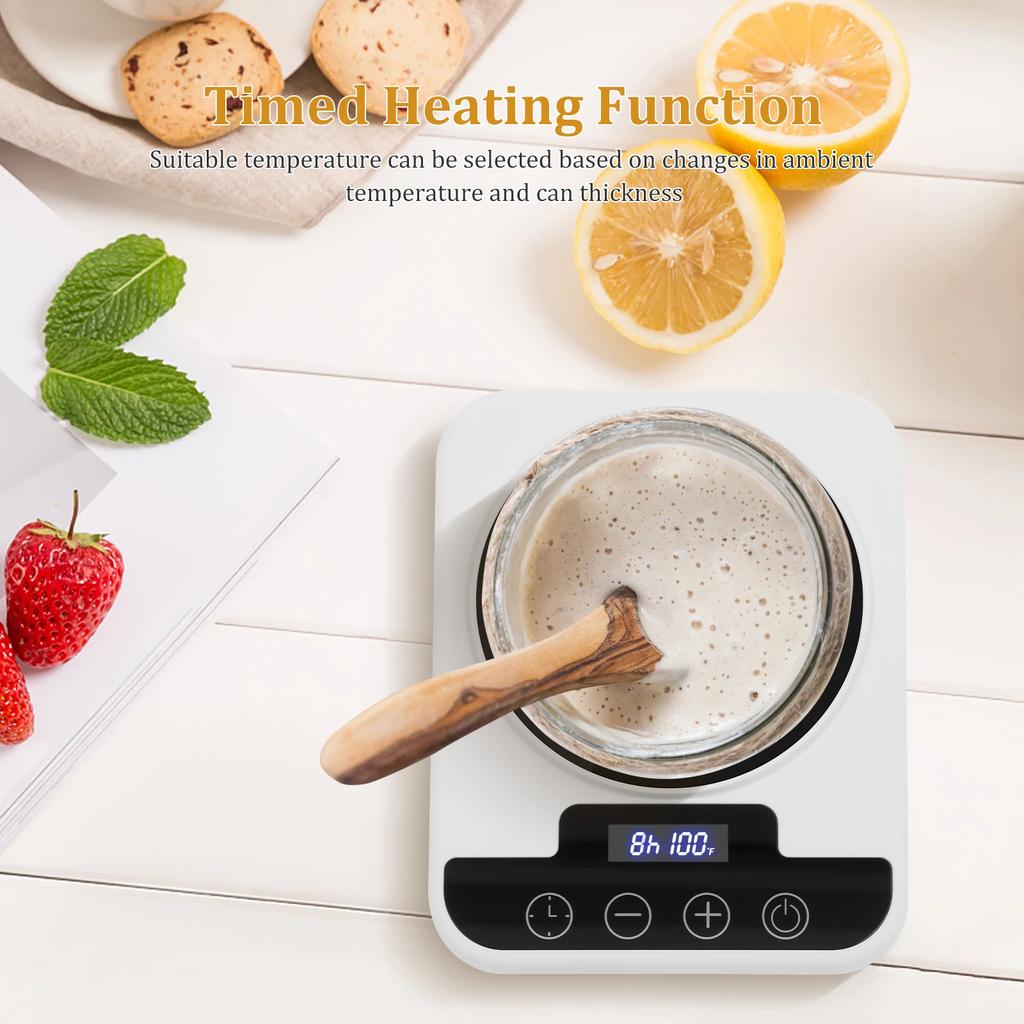 Sourdough Starter Warmer Adjustable Sourdough Warmer Mat Thermostat Control Kitchen Baking Warmer Mat 12H Timer Memory Function