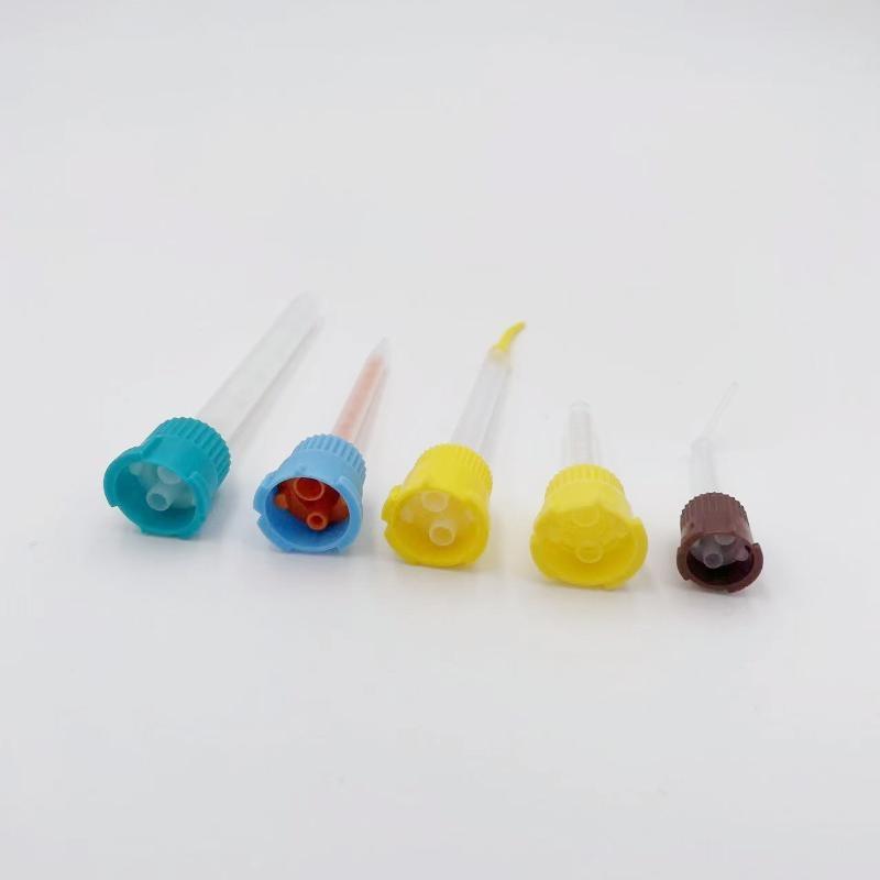 1/50/100Pcs Dental Mixing Tips Disposable Silicone Rubber Mixing Head 1:1 For Impression Mixing Dispensing