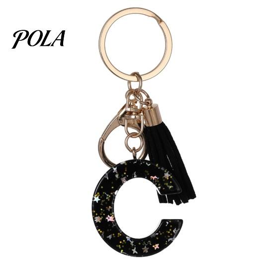 Portable Keychain Pendant Pendant, Sequins Star Letter A-Z Charm with Tassel, Key Chain Alphabet Initial Metal Keyring for Handbag Backpack
