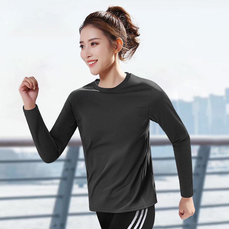 Women's Quick-Dry Long-Sleeve Running Shirt, Autumn/Winter Outdoor Loose Top for Fitness and Mountaineering
