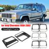 For Jeep Cherokee 1998-2002 Auto Headlight Frame Car Exterior Headlight Decorative Frame CH2513156 CH2512156 5EM72SW1 5EM73SW1
