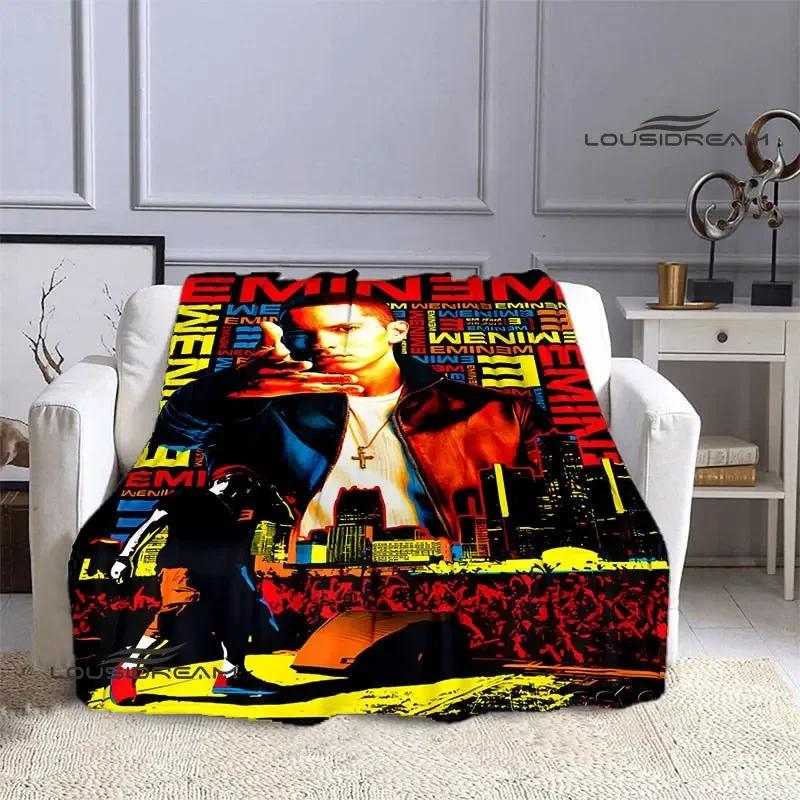 Eminem Hip-Hop-Sänger Druck Decken Warme Decke Flanelldecke Picknickdecke Decken für Betten Geburtstagsgeschenk