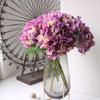 Fleur Artificielle Bouquet d'Hortensias Réaliste en Soie avec Tiges Flexibles Transitions de Couleurs Réalistes Pétales Souples Pliables Fausse Fleur Décoration Maison Mariage