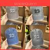 Vintage Denim Baseball Cap With Embroidery And Wide Brim For Sun Protection In Spring Summer