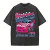 Cosmic Speed Fastest Speed 22 Vintage Washed Racing Car Graphic T-Shirt, Pink Ra