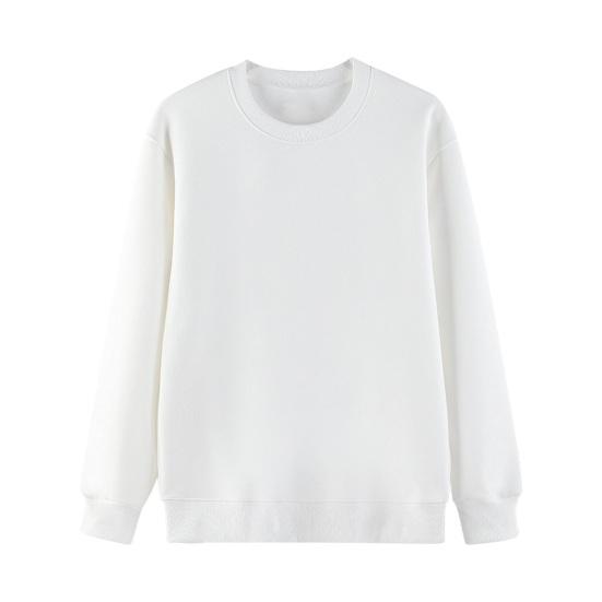 Unisex Fall Winter Sweatshirt Round Neck Long Sleeves Elastic Thread Cuff Pure Color Thermal Bottoming Top Basic Clothes Spring Top