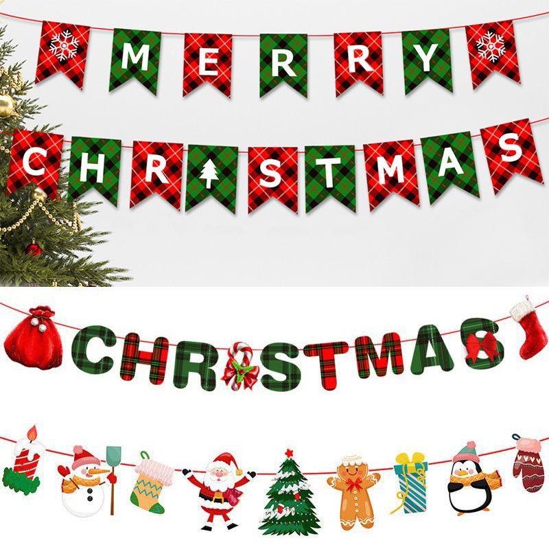 Vibrant Christmas Party Banner With Santa Claus And Elk Designs For Joyful Holiday Decor