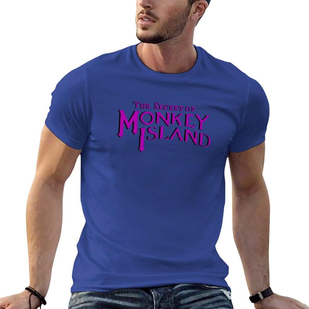 Monkey Island - The Secret of Monkey Island Original Logo Aufkleber T-Shirt schwarze Trainingsshirts für Herren