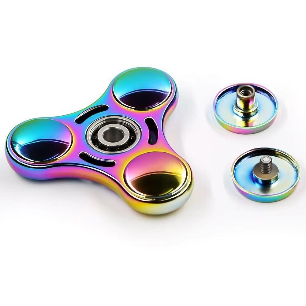 Colorful Rainbow UFO Metal Fidget Spinner | EDC Handheld Finger Toy for Focus Anxiety Relief | Portable Desk Spinning Top Gift