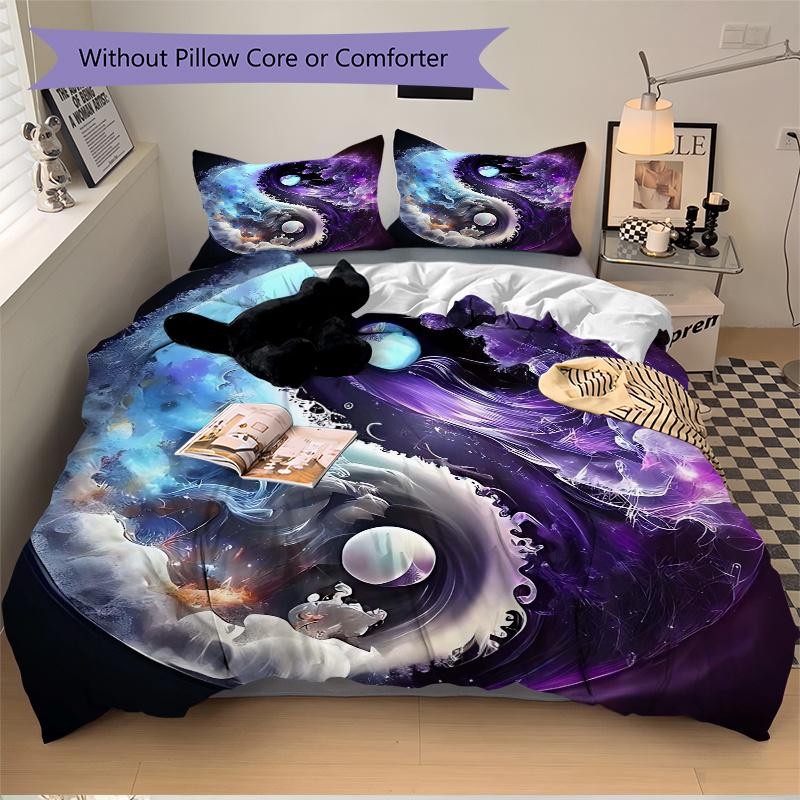 3pcs Yin Yang Harmony Bedding Set, Including Without Filling, Soft and Comfortable Home Bedroom J101