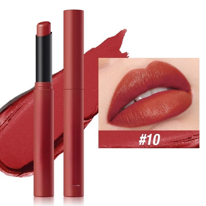 Matte Lipstick Non-Stick Cup Long-Lasting Velvet Finish Lipstick Pen Smooth Matte Lip Color Waterproof Non-Fading 12 Colors Nude