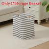 Cotton Linen Collapsible Laundry Basket With Wooden Handles For Home Organization And Storage