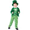 Kids Green Leprechaun Costume Halloween Party Irish Fairy Outfit With Clover Lace Blazer Suit