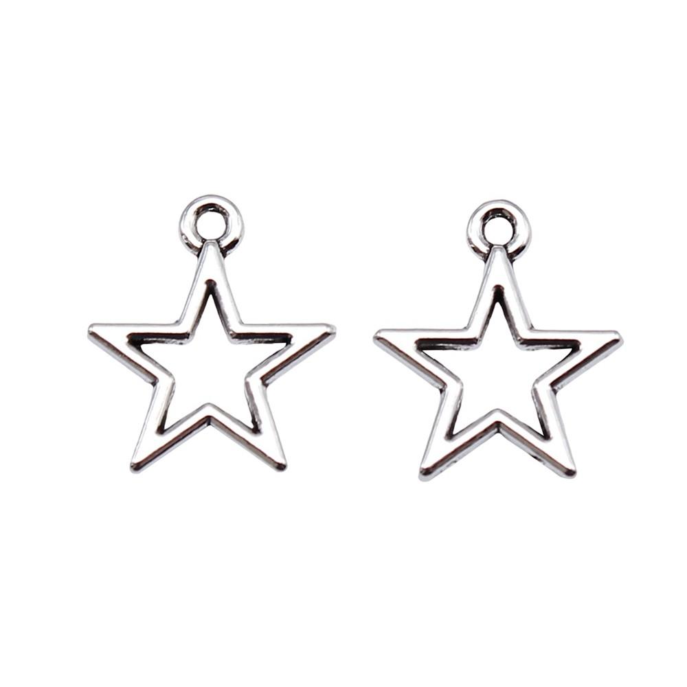 Five-Pointed Star Charms Multi Color Alloy Plain Pendants For Celestial Themed Jewelry