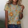 Floral Print T-Shirt for Women Summer 3d O-Neck Casual Ladies Tee Female Tops Harajuku Girls Short Sleeve Fashion Streetwear