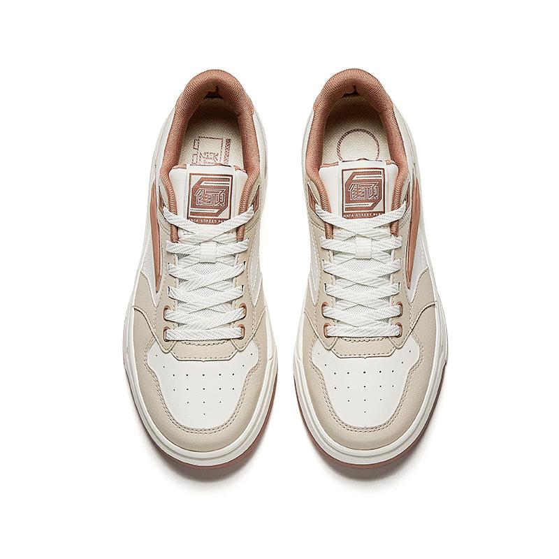 Anta Street Lite Slip Resistant Abrasion Resistant Low Top Skateboard Shoes Women's Tea Brown Sneakers 122538051-9