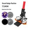 American 75mm Double-Sided Badge Maker for DIY Tinplate Refrigerator Magnets and Pin Badges