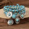 Vrouwen kralenarmband Vintage Boho stijl handgemaakte leren stretcharmband Mode vakantie mannen Accessoires 5-delige set