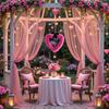 Yousheng Valentine's Day Heart Garland Door Banner Festive Party Decor for Wall Window Plastic Indoor Outdoor Decoration for Romantic Celebration