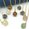 Crystal Holder Necklace Stainless Steel Natural Gemstone Holder Necklace Adjustable Empty Quartz Stone Cage for Men Women