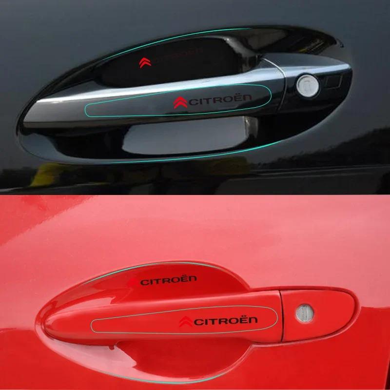 8Pcs Car Door Handle Protector Stickers Decals For Citroen C4 C3 C5 C1 C2 Berlingo C-Elysee C4-Picasso C4-Aircross Xsara Saxo DS Fshr44