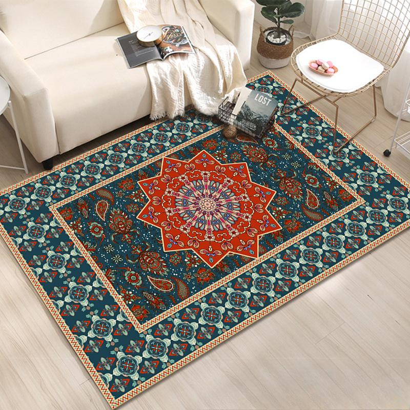 Vintage Ethnic Style Carpet Living Room Floor Mat Bohemian Homestay Hotel Carpet Outdoor Mat