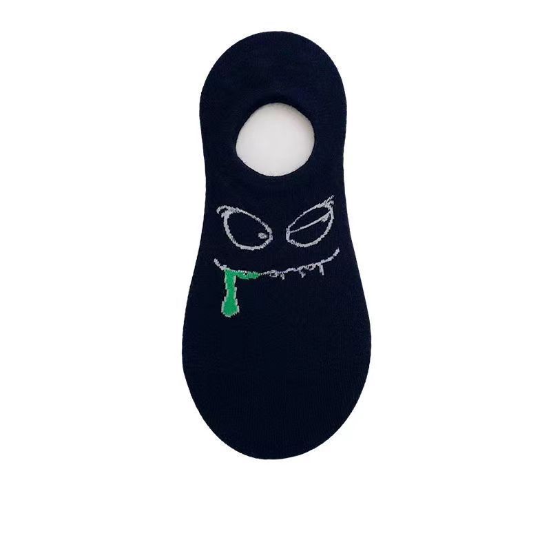 5 Pairs Women Funny Cartoon Socks Slippers Set Female Girls Spring Summer Breathable Students Short Ankle Socks Set For Women