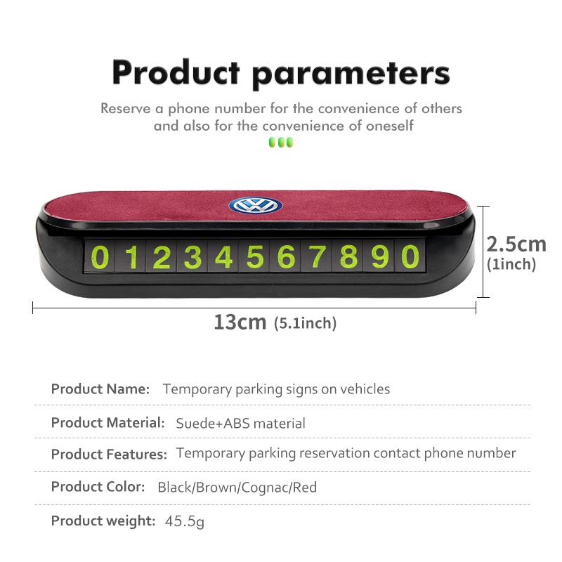 Car Temporary Parking Card Phone Number Card Plate Telephone For Volkswagen VW Polo Jetta Sagitar Magotan Passat B5 B6 B7 CCAO1