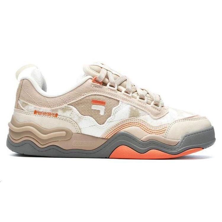 Fila Fusion Kick Wave Sohle Sneaker Stoff Synthetisches Leder Mode Bequem Niedrig geschnitten Damen-Sneaker Maniok-Pulver T12W312201FTA