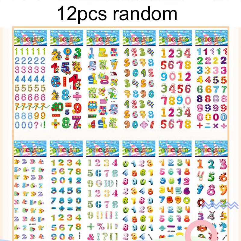 12 st/set Brevpapper Klistermärken 3D Bubbelklistermärke Kontor Utbildningsmaterial Scrapboksalbum Dekoration Skolbelöningar TMZ