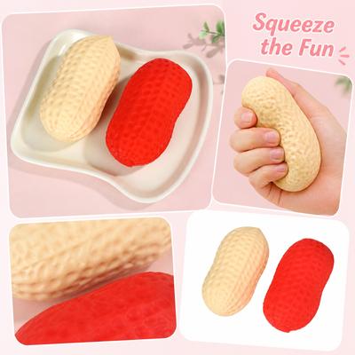 Peanut Shaped Stress Relief Toy Soft Squeeze Sensory Fidget Toy for Hand Exercise and Anxiety Reduction Durable Material