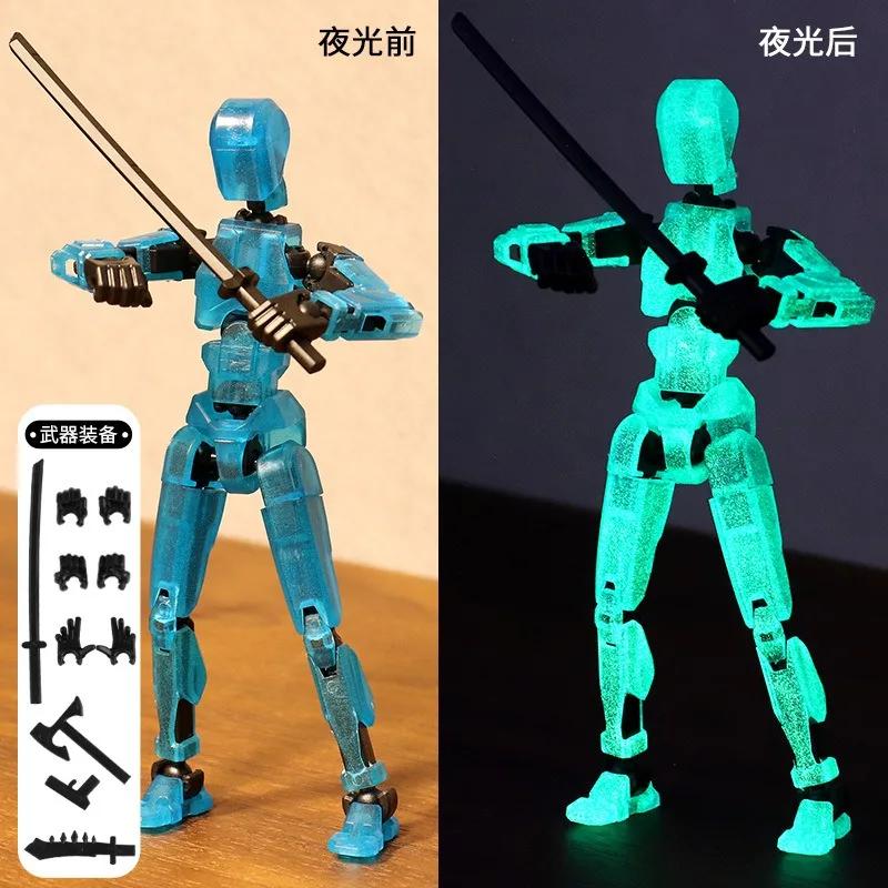 1249pcs Luminous Titan 13 Action Figures T13 Figure 3D Printed Multi-Jointed Movable Lucky 13 Action Figure Nova Figure Dummy
