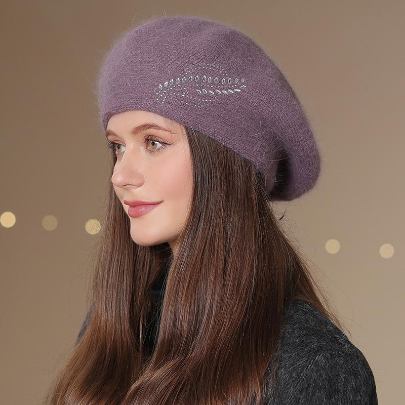 New Women Winter Beret Hat Fashion Decorate Warm Winter Cap For Female Casual Streetwear Knitted Hat