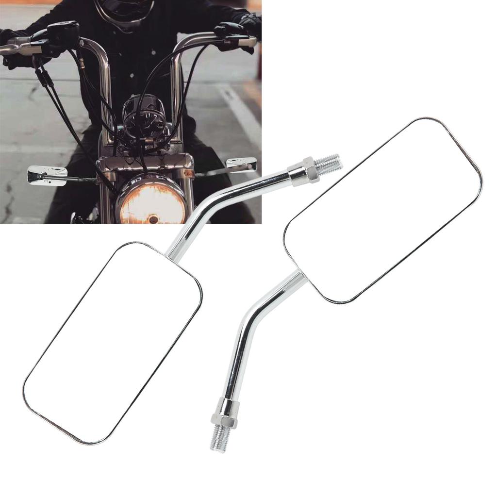 Motorcycle Rearview Mirror Clear Wide Angle Side Rear View Wing Mirror Kit for 38mm Inner Diameter Bumper