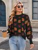 Damen Strickpullover Herbst/Winter Ahornblatt - Jacquard Pullover im Europäischen & Amerikanischen Stil