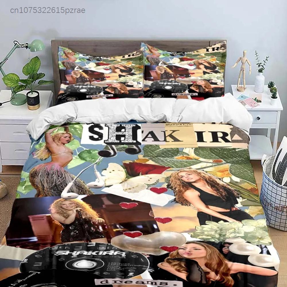Kolumbien Pop-Sängerin S-Shakira Muster Bettwäsche-Sets Bettwaren-Set Bettbezug Steppbett-Set Bettwäsche-Set Luxus-Geschenk
